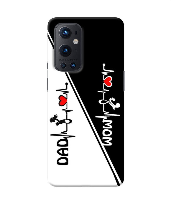 Mom dad heart line black and white Oneplus 9 Pro Back Cover