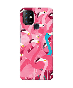 Abstract sheer bird pink print Infinix Hot 10 Back Cover