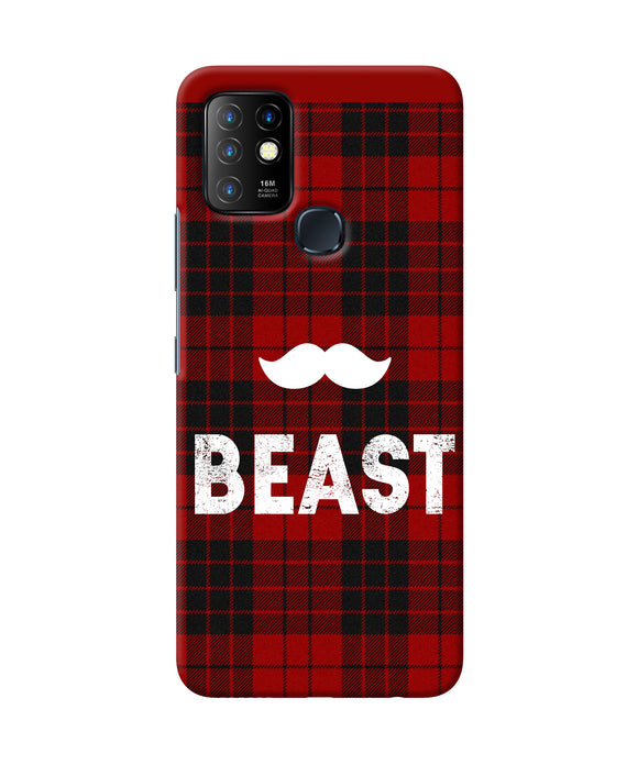 Beast red square Infinix Hot 10 Back Cover