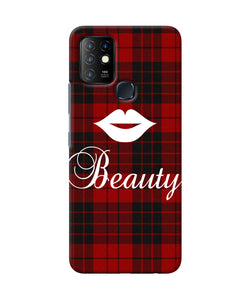 Beauty red square Infinix Hot 10 Back Cover