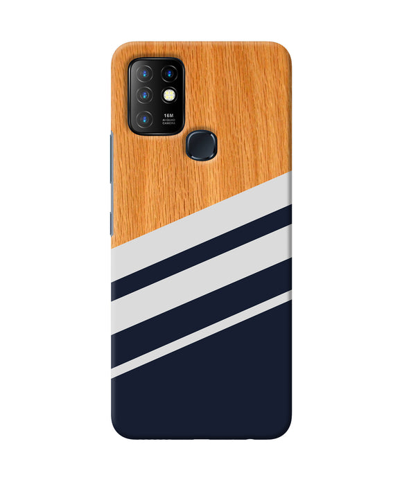 Black and white wooden Infinix Hot 10 Back Cover
