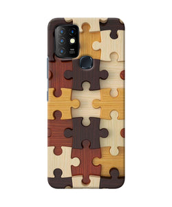 Wooden puzzle Infinix Hot 10 Back Cover