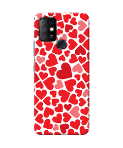 Red heart canvas print Infinix Hot 10 Back Cover