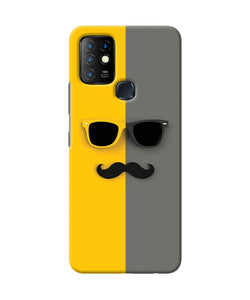 Mustache glass Infinix Hot 10 Back Cover