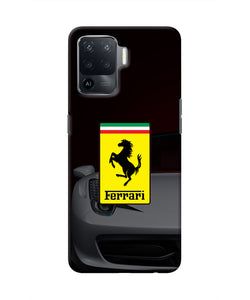 White Ferrari Oppo F19 Pro Real 4D Back Cover