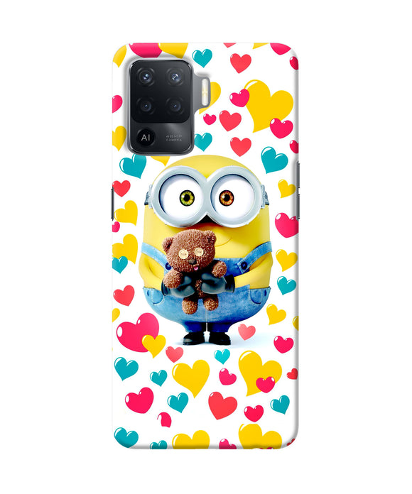 Minion teddy hearts Oppo F19 Pro Back Cover