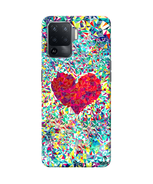 Red heart print Oppo F19 Pro Back Cover