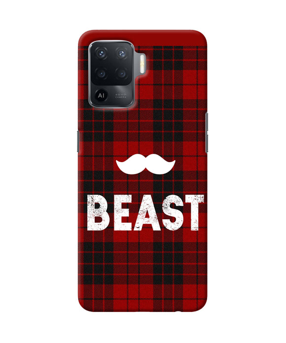 Beast red square Oppo F19 Pro Back Cover