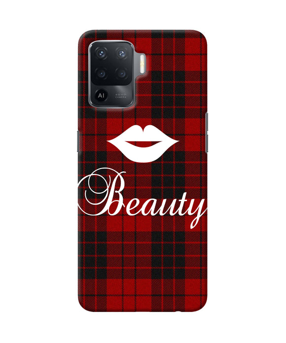 Beauty red square Oppo F19 Pro Back Cover