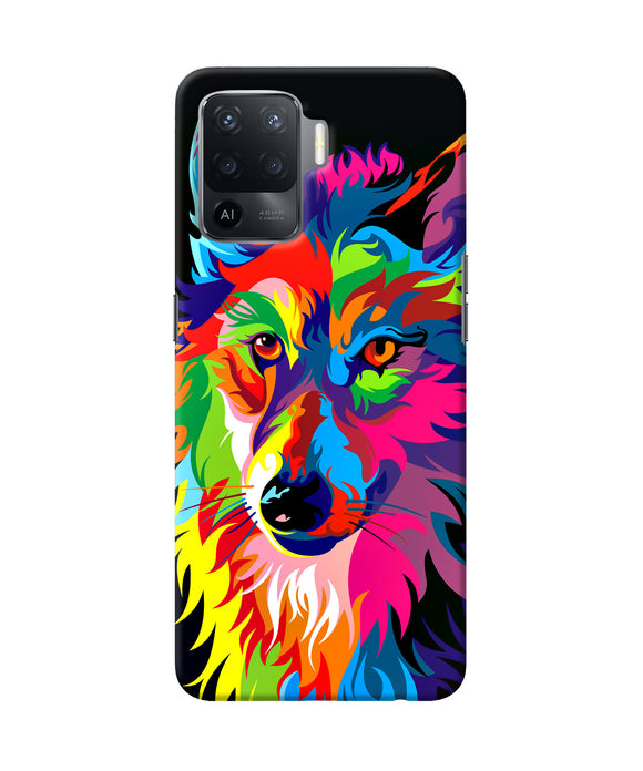 Colorful wolf sketch Oppo F19 Pro Back Cover