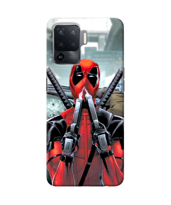 Deadpool with gun Oppo F19 Pro Back Cover