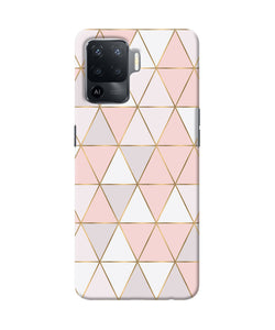 Abstract pink triangle pattern Oppo F19 Pro Back Cover