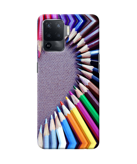 Color pencil half heart Oppo F19 Pro Back Cover
