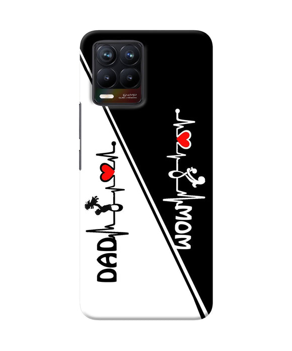 Mom dad heart line black and white Realme 8/8 Pro Back Cover