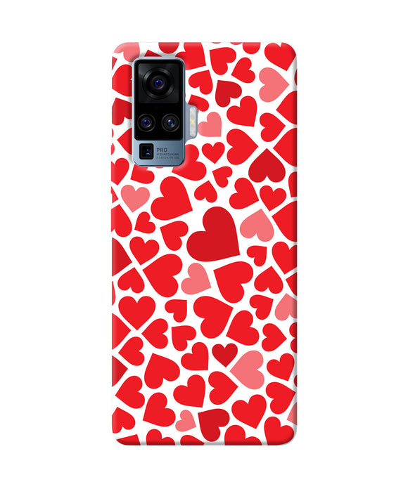 Red heart canvas print Vivo X50 Pro Back Cover