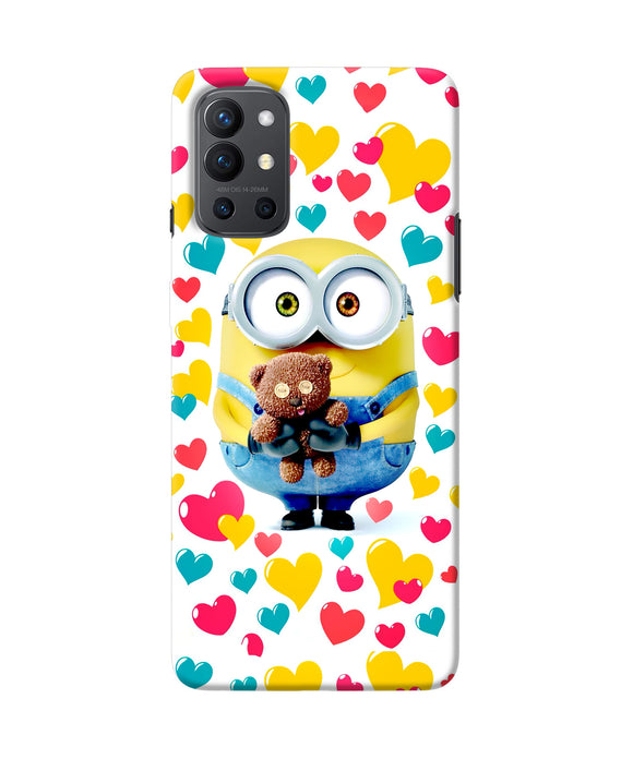 Minion teddy hearts Oneplus 9R Back Cover