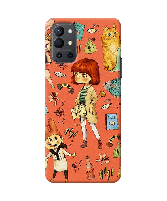 Canvas little girl print Oneplus 9R Back Cover