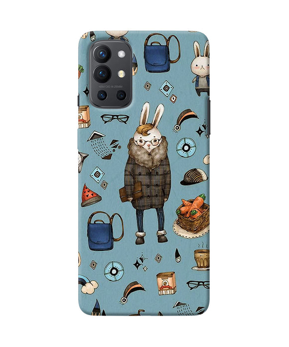 Canvas rabbit print Oneplus 9R Back Cover