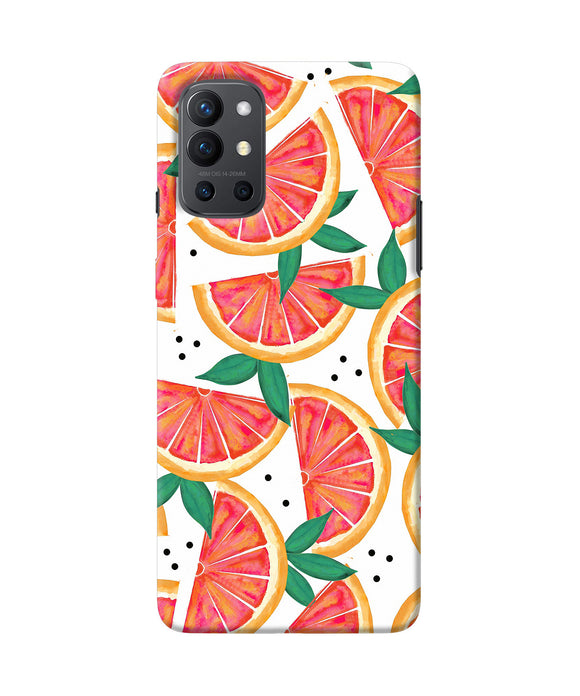 Abstract orange print Oneplus 9R Back Cover