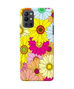 Abstract colorful flowers Oneplus 9R Back Cover