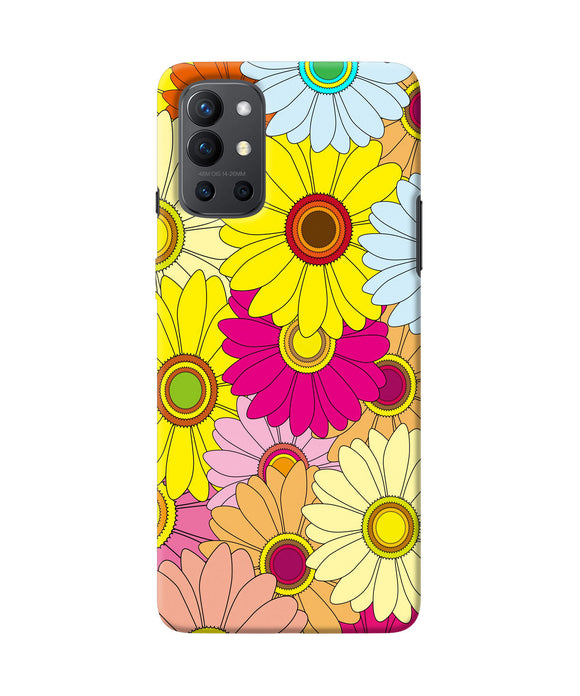 Abstract colorful flowers Oneplus 9R Back Cover