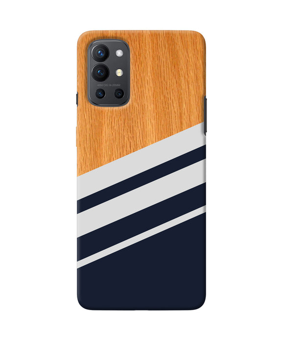 Black and white wooden Oneplus 9R Back Cover