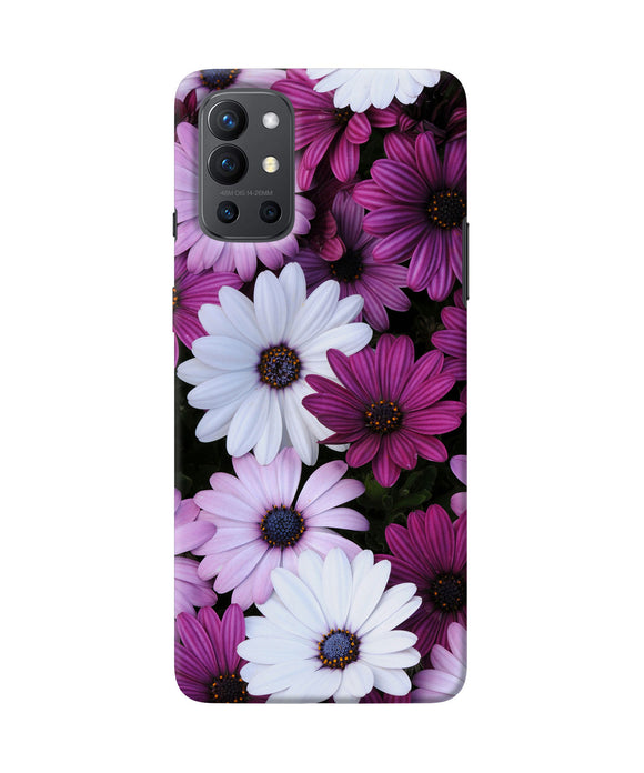 White violet flowers Oneplus 9R Back Cover