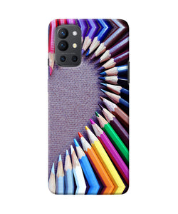 Color pencil half heart Oneplus 9R Back Cover