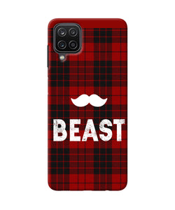 Beast red square Samsung M12 / F12 Back Cover