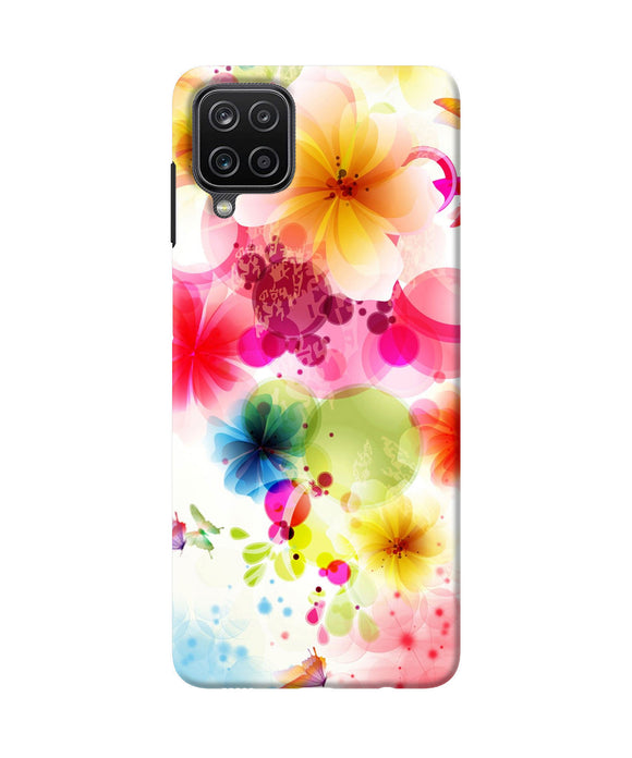 Flowers print Samsung M12 F12 Back Cover