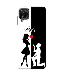 Love propose black and white Samsung M12 / F12 Back Cover