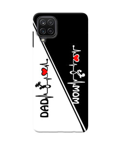 Mom dad heart line black and white Samsung M12 / F12 Back Cover