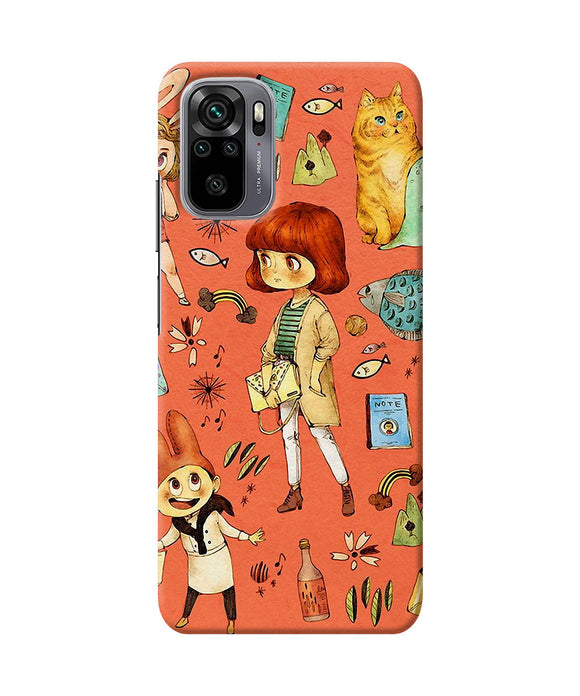 Canvas little girl print Redmi Note 10/10S Back Cover