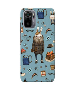 Canvas rabbit print Redmi Note 10/10S Back Cover