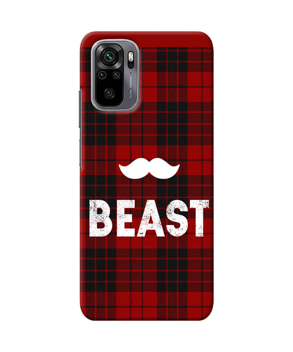 Beast red square Redmi Note 10/10S Back Cover