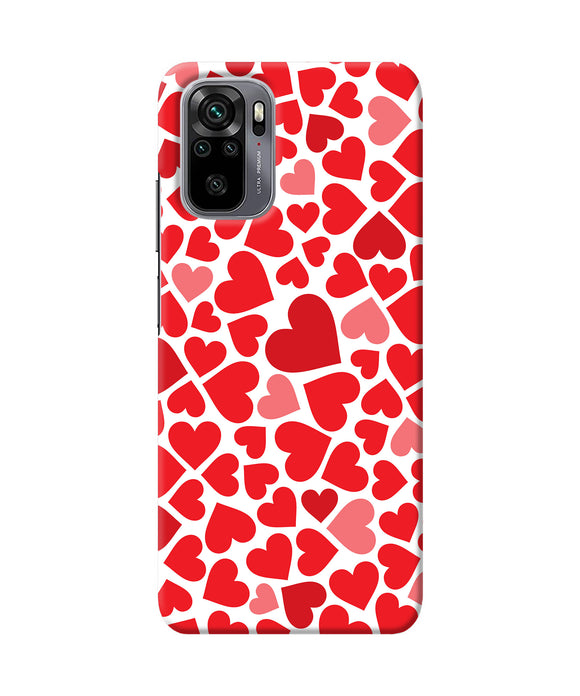 Red heart canvas print Redmi Note 10/10S Back Cover