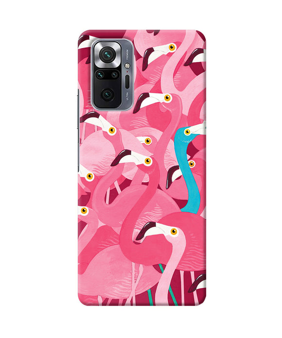 Abstract sheer bird pink print Redmi Note 10 Pro Back Cover