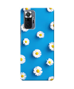 White flowers Redmi Note 10 Pro Back Cover