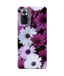 White violet flowers Redmi Note 10 Pro Back Cover