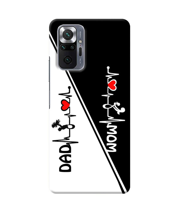 Mom dad heart line black and white Redmi Note 10 Pro Back Cover
