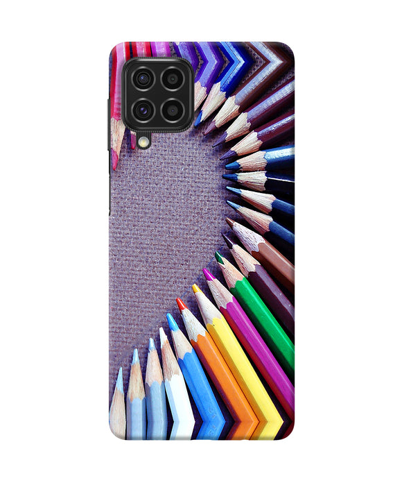 Color pencil half heart Samsung F62 Back Cover