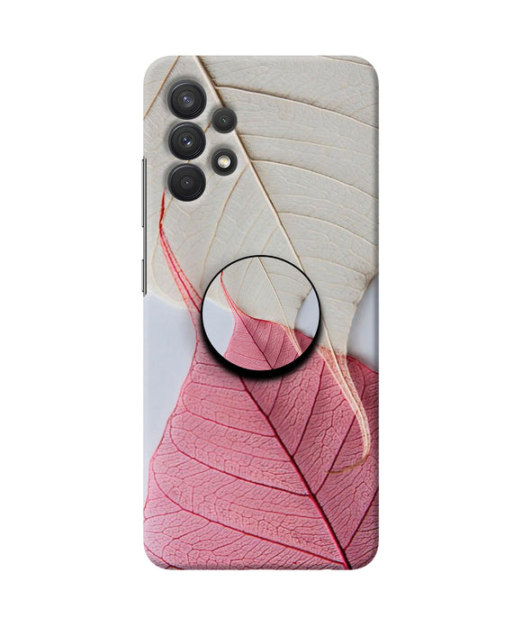White Pink Leaf Samsung A32 Pop Case