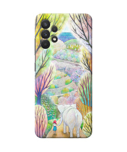 Natual elephant girl Samsung A32 Back Cover