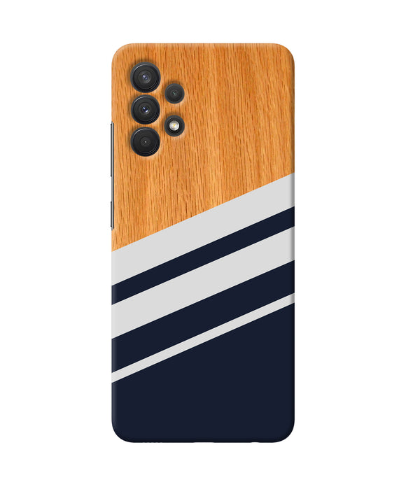 Black and white wooden Samsung A32 Back Cover