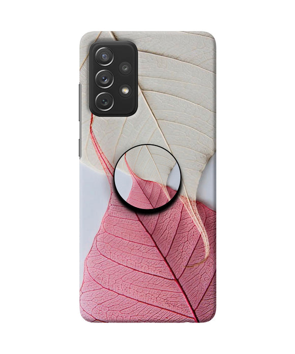 White Pink Leaf Samsung A72 Pop Case