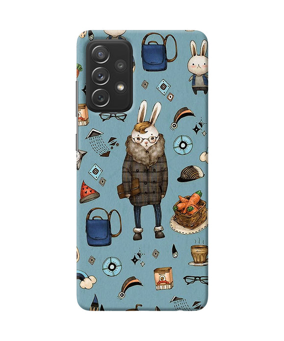 Canvas rabbit print Samsung A72 Back Cover