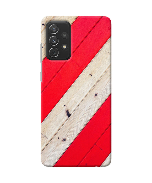 Abstract red brown wooden Samsung A72 Back Cover