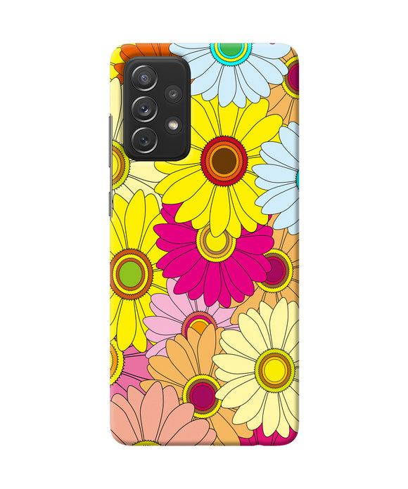 Abstract colorful flowers Samsung A72 Back Cover