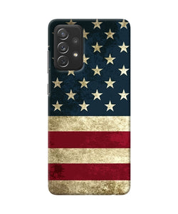 Vintage US flag Samsung A72 Back Cover