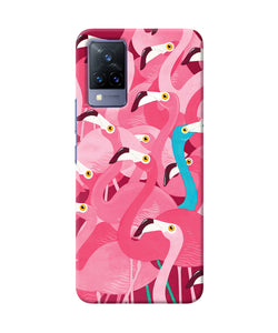 Abstract sheer bird pink print Vivo V21 Back Cover